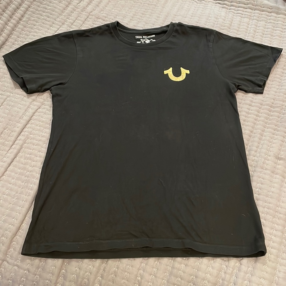 Men’s True Religion Buddha Short Sleeve T-shirt - Black/Gold - XS